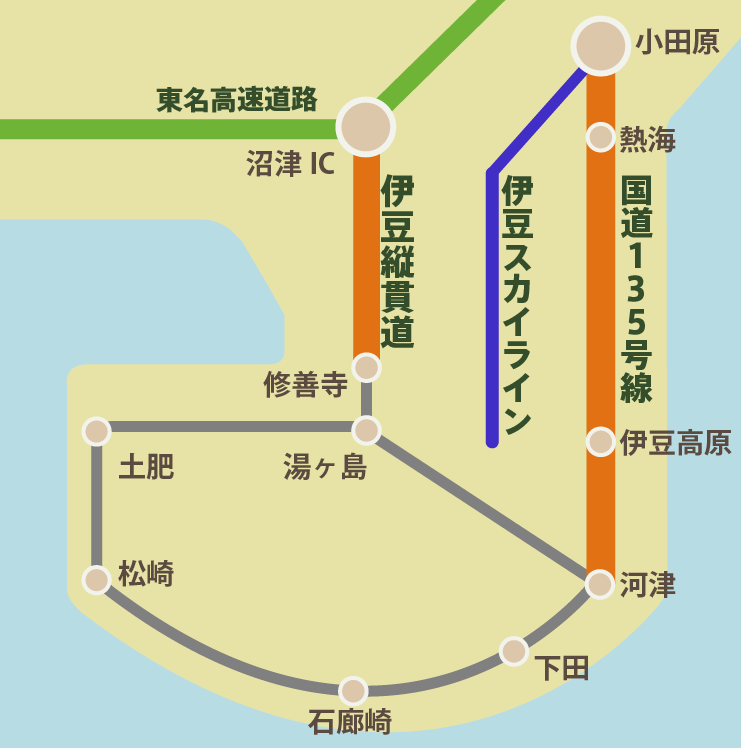 伊豆半島　道路地図
